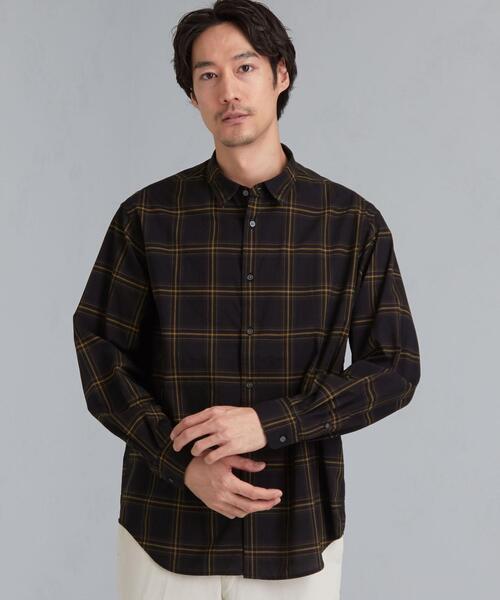 green label relaxing（グリーンレーベルリラクシング）の「CM ポプリン チェック ジャストルーズ 長袖 シャツ（シャツ/ブラウス・メンズ・ベージュ/ブラック/ワインレッド・X-LARGE/SMALL/MEDIUM/LARGE）」の15枚目の写真