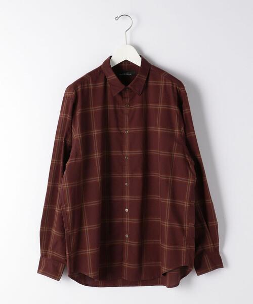 green label relaxing（グリーンレーベルリラクシング）の「CM ポプリン チェック ジャストルーズ 長袖 シャツ（シャツ/ブラウス・メンズ・ベージュ/ブラック/ワインレッド・X-LARGE/SMALL/MEDIUM/LARGE）」の16枚目の写真