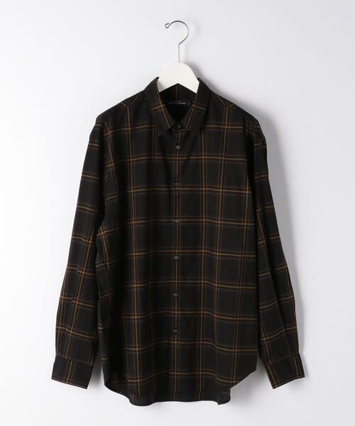 green label relaxing（グリーンレーベルリラクシング）の「CM ポプリン チェック ジャストルーズ 長袖 シャツ（シャツ/ブラウス・メンズ・ベージュ/ブラック/ワインレッド・X-LARGE/SMALL/MEDIUM/LARGE）」の11枚目の写真