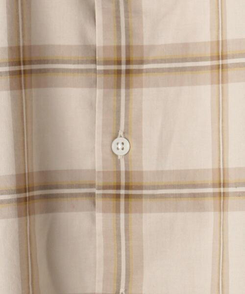 green label relaxing（グリーンレーベルリラクシング）の「CM ポプリン チェック ジャストルーズ 長袖 シャツ（シャツ/ブラウス・メンズ・ベージュ/ブラック/ワインレッド・X-LARGE/SMALL/MEDIUM/LARGE）」の5枚目の写真