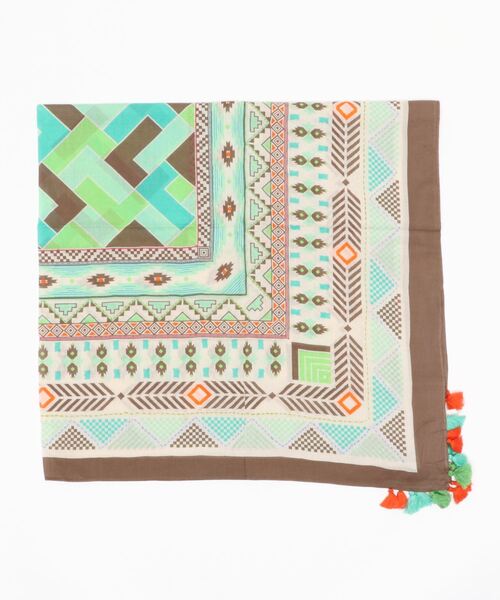 チチカカ（チチカカ）の「キカプリントスカーフ（ストール/ショール・レディース・イエロー/ブラウン・FREE）」の8枚目の写真