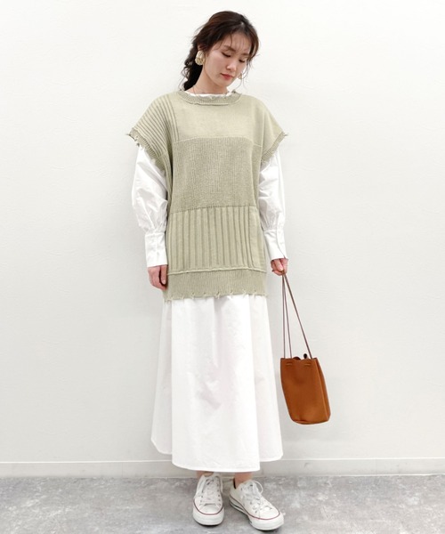 EPIMI E'PIMMY（エピミエピミー）の「マルチウェイボリュームスリーブシャツワンピ（シャツワンピース・レディース・チャコールグレー/ベージュ/オフホワイト・MEDIUM）」の12枚目の写真