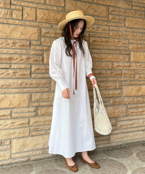 EPIMI E'PIMMY（エピミエピミー）の「マルチウェイボリュームスリーブシャツワンピ（シャツワンピース・レディース・チャコールグレー/ベージュ/オフホワイト・MEDIUM）」の20枚目の写真