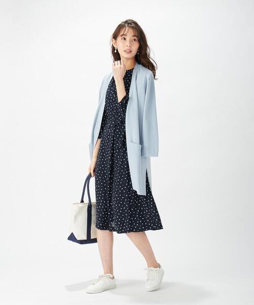 J.PRESS（ジェイプレス）の「【洗える】フェザージオメトリックプリント ワンピース（ドレス・レディース・ネイビー系5/サックスブルー系5・11/9）」の6枚目の写真