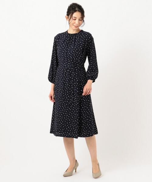 J.PRESS（ジェイプレス）の「【洗える】フェザージオメトリックプリント ワンピース（ドレス・レディース・ネイビー系5/サックスブルー系5・11/9）」の7枚目の写真