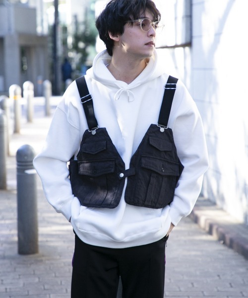 RAGEBLUE（レイジブルー）の「カツラギコットン/ワークベスト/926170（ベスト・メンズ・ブラック/オフホワイト・FREE）」の2枚目の写真