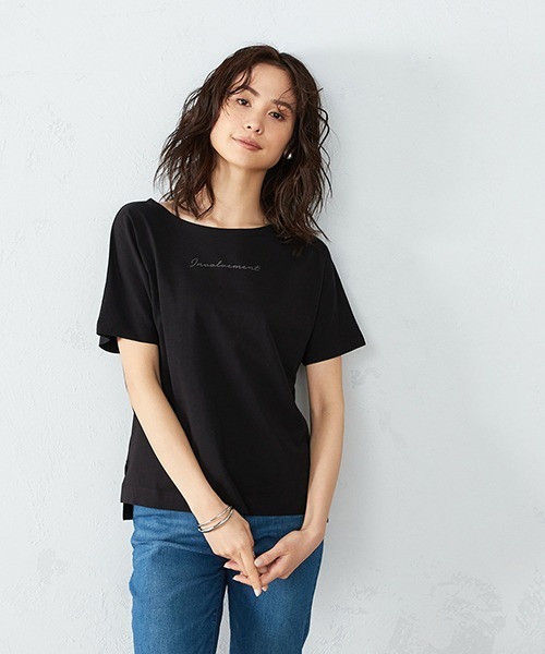 COMME CA ISM（コムサイズム）の「《コットン》 ドルマンスリーブ ロゴプリント Ｔシャツ（Tシャツ/カットソー・レディース・ホワイト/ローズ/カーキ/ブラック・SMALL/MEDIUM/LARGE）」の3枚目の写真