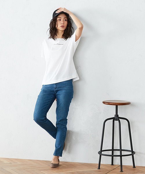 COMME CA ISM（コムサイズム）の「《コットン》 ドルマンスリーブ ロゴプリント Ｔシャツ（Tシャツ/カットソー・レディース・ホワイト/ローズ/カーキ/ブラック・SMALL/MEDIUM/LARGE）」の13枚目の写真