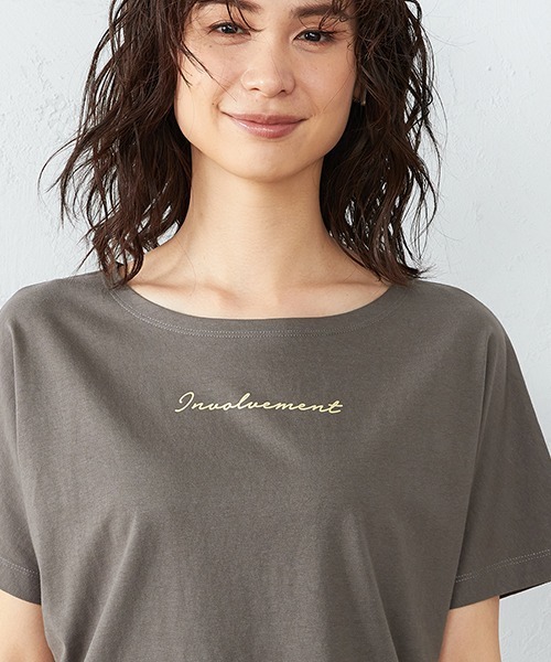 COMME CA ISM（コムサイズム）の「《コットン》 ドルマンスリーブ ロゴプリント Ｔシャツ（Tシャツ/カットソー・レディース・ホワイト/ローズ/カーキ/ブラック・SMALL/MEDIUM/LARGE）」の12枚目の写真