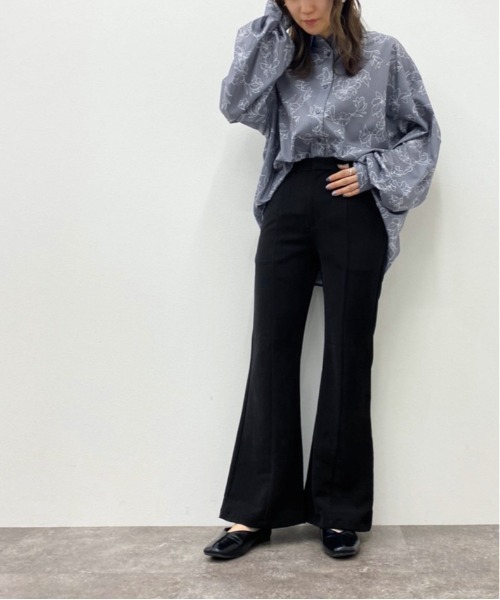 apres jour mignon(アプレジュールミニョン)の「へリンボーンツイルフレアパンツ【ZOZOTOWN限定アイテム】(その他パンツ・レディース・ダークグリーン/ブラック/モカ・SMALL/MEDIUM/X-LARGE)」の12枚目の写真
