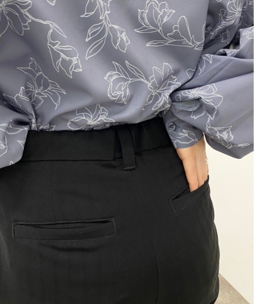 apres jour mignon(アプレジュールミニョン)の「へリンボーンツイルフレアパンツ【ZOZOTOWN限定アイテム】(その他パンツ・レディース・ダークグリーン/ブラック/モカ・SMALL/MEDIUM/X-LARGE)」の8枚目の写真