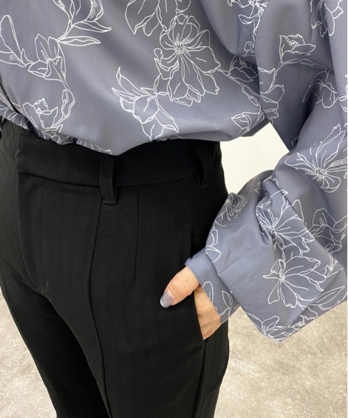 apres jour mignon(アプレジュールミニョン)の「へリンボーンツイルフレアパンツ【ZOZOTOWN限定アイテム】(その他パンツ・レディース・ダークグリーン/ブラック/モカ・SMALL/MEDIUM/X-LARGE)」の9枚目の写真