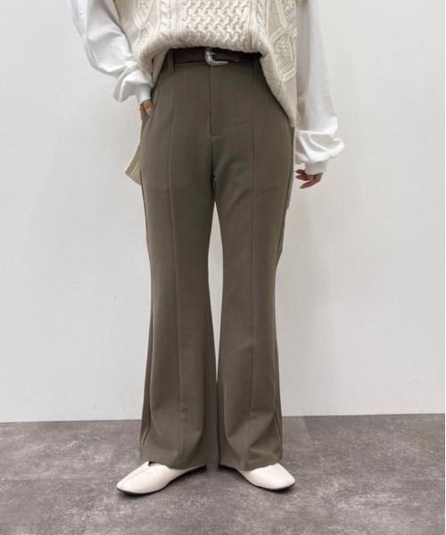 apres jour mignon(アプレジュールミニョン)の「へリンボーンツイルフレアパンツ【ZOZOTOWN限定アイテム】(その他パンツ・レディース・ダークグリーン/ブラック/モカ・SMALL/MEDIUM/X-LARGE)」の13枚目の写真
