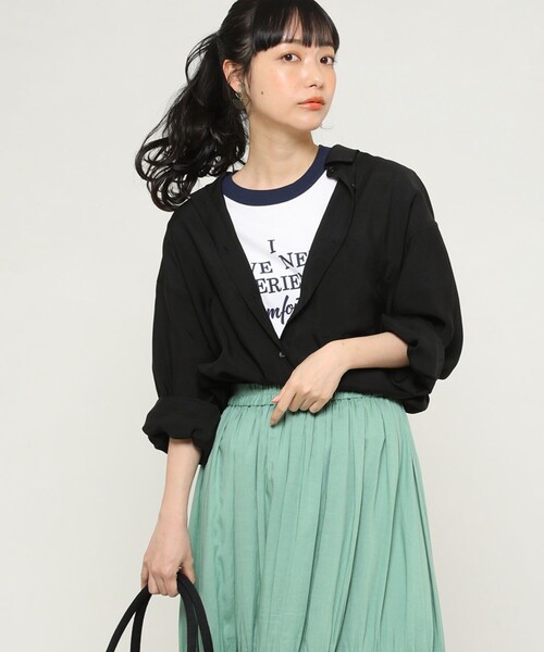 FREAK'S STORE（フリークスストア）の「ビッグシャツ（シャツ/ブラウス・レディース・ブラック/ゴールド/グリーン・ﾌﾘ-）」の2枚目の写真