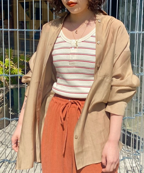 FREAK'S STORE（フリークスストア）の「ビッグシャツ（シャツ/ブラウス・レディース・ブラック/ゴールド/グリーン・ﾌﾘ-）」の4枚目の写真