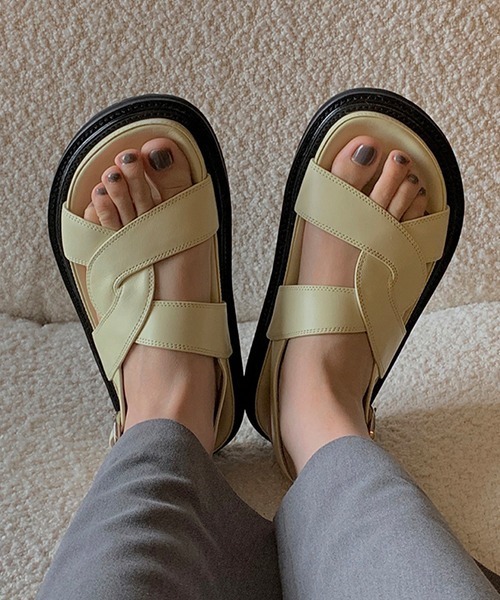【chuclla】【2021/SS】curve cross belt sandal chs133