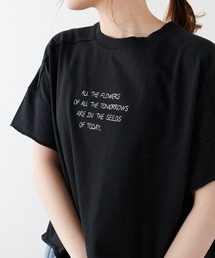 PUAL CE CIN（ピュアルセシン）の「ロゴ刺繍ショート丈プルオーバー（Tシャツ/カットソー）」