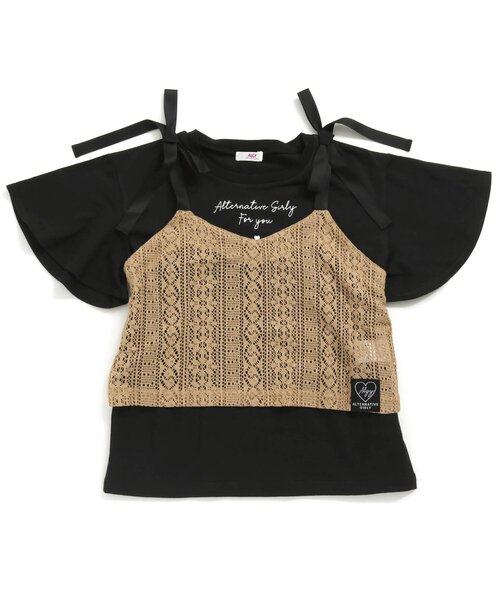 algy(アルジー)の「クロシェキャミ&Tセット(その他トップス・キッズ・レッド/ベージュ/ブラック・XX-SMALL/MEDIUM/SMALL/X-SMALL)」の3枚目の写真