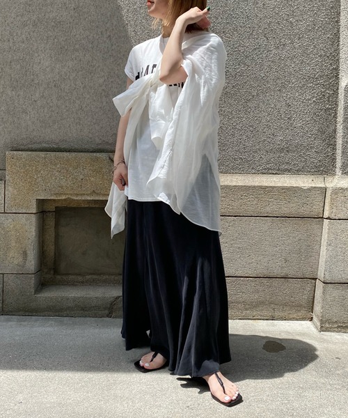 DouDou（ドゥドゥ）の「キュプラフレアスカート（スカート・レディース・ブラック/ブルー/グレイッシュベージュ・FREE）」の9枚目の写真