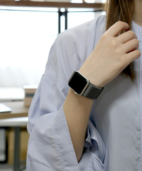 SiNCERE（シンシア）の「Apple Watch Band/アップルウォッチ バンド ストレッチナイロンタイプ 〈38-40mm、42-44mm用〉（デジタル腕時計・メンズ・ブラック/レッド/ミント/ロイヤルブルー/ブラウン/ピンク/バーガンディー/ネイビー/オリーブ/ピンクベージュ/ダークネイビー/ホワイト/グレー/イエロー/ローズ・38/42）」の4枚目の写真