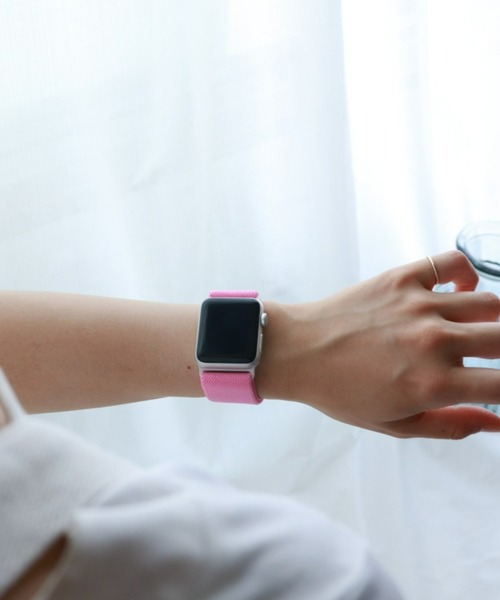 SiNCERE（シンシア）の「Apple Watch Band/アップルウォッチ バンド ストレッチナイロンタイプ 〈38-40mm、42-44mm用〉（デジタル腕時計・メンズ・ブラック/レッド/ミント/ロイヤルブルー/ブラウン/ピンク/バーガンディー/ネイビー/オリーブ/ピンクベージュ/ダークネイビー/ホワイト/グレー/イエロー/ローズ・38/42）」の22枚目の写真