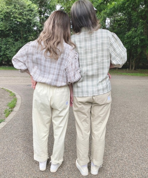 nemne store(ネンネストア)の「ティーカップとポロ風チェックシャツ(シャツ/ブラウス・レディース・ベージュ/オフホワイト・フリー)」の11枚目の写真