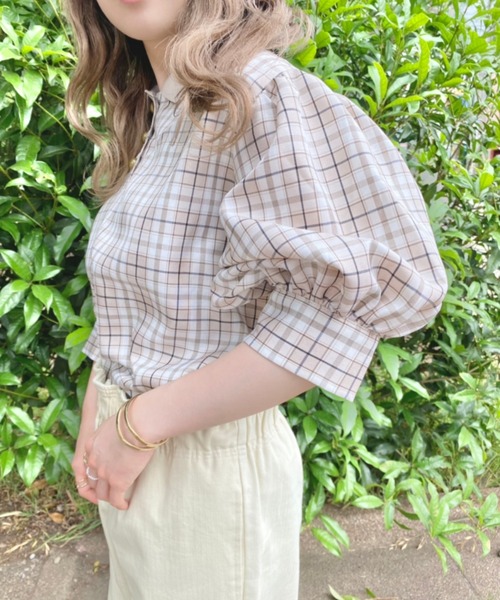 nemne store(ネンネストア)の「ティーカップとポロ風チェックシャツ(シャツ/ブラウス・レディース・ベージュ/オフホワイト・フリー)」の18枚目の写真