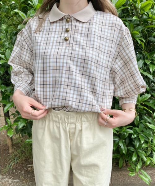 nemne store(ネンネストア)の「ティーカップとポロ風チェックシャツ(シャツ/ブラウス・レディース・ベージュ/オフホワイト・フリー)」の21枚目の写真
