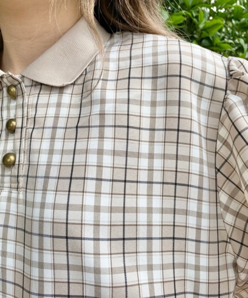 nemne store(ネンネストア)の「ティーカップとポロ風チェックシャツ(シャツ/ブラウス・レディース・ベージュ/オフホワイト・フリー)」の22枚目の写真