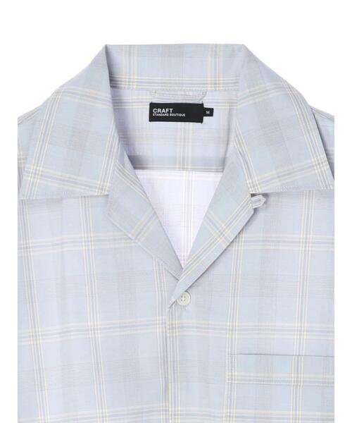 CRAFT STANDARD BOUTIQUE（クラフトスタンダードブティック）の「綿レーヨン半袖オープンカラーシャツ　＊（シャツ/ブラウス・メンズ・チャコールグレー/アイボリー/ベージュ系その他/ブルー系その他4・LL/M/L）」の11枚目の写真