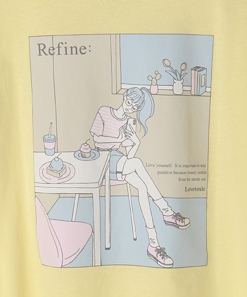 LOVETOXIC(ラブトキシック)の「レトロイラスト半袖Tシャツ(Tシャツ/カットソー・キッズ・オフホワイト/イエロー/ライトカーキ/チャコール・130cm/140cm/160cm/150cm)」の12枚目の写真