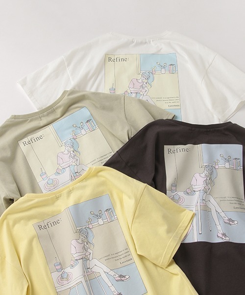 LOVETOXIC(ラブトキシック)の「レトロイラスト半袖Tシャツ(Tシャツ/カットソー・キッズ・オフホワイト/イエロー/ライトカーキ/チャコール・130cm/140cm/160cm/150cm)」の14枚目の写真