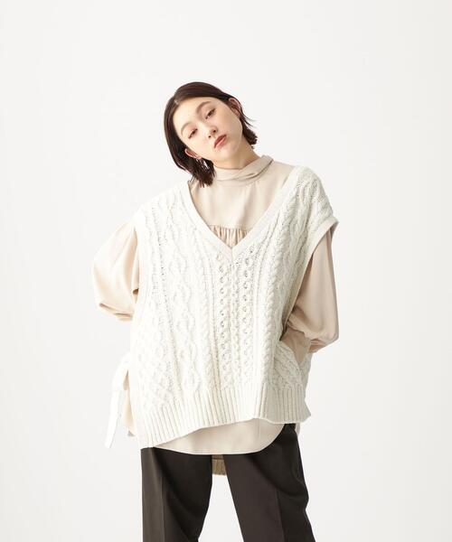 CITEN（シテン）の「＜CITEN（シテン）＞ 無地 / プリント ヨーク ギャザー ブラウス（シャツ/ブラウス・レディース・その他1/ベージュ・FREE）」の15枚目の写真