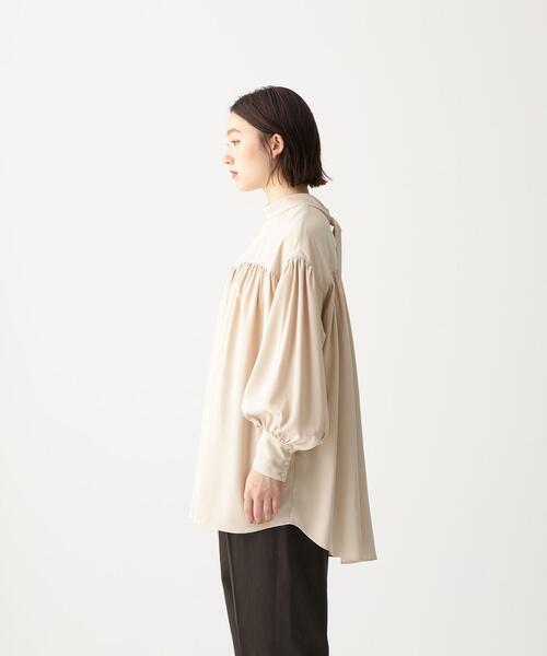 CITEN（シテン）の「＜CITEN（シテン）＞ 無地 / プリント ヨーク ギャザー ブラウス（シャツ/ブラウス・レディース・その他1/ベージュ・FREE）」の5枚目の写真