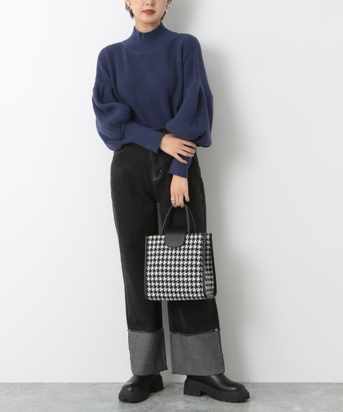 Heather(ヘザー)の「ロールアップワイドパンツ_216933(その他パンツ・レディース・インディゴブルー/チャコールグレー・M/S)」の3枚目の写真