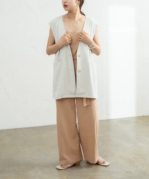 mystic（ミスティック）の「anyway サロペット（サロペット/オーバーオール・レディース・ブラック/アイボリー/キャメル・1/2）」の4枚目の写真