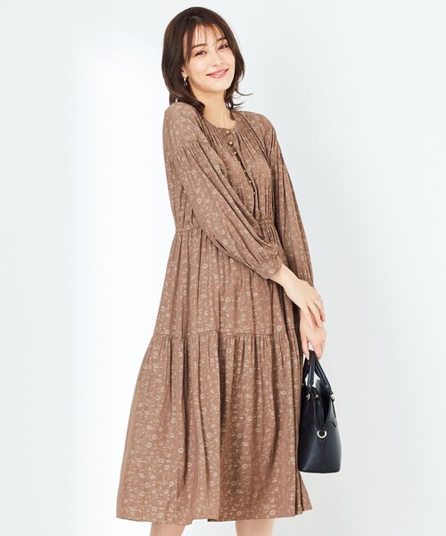 洗える ワンピース ドレス セール Any Sis エニィスィス のファッション ワンピース ワンピース ジャカードギャザー ワンピース Any