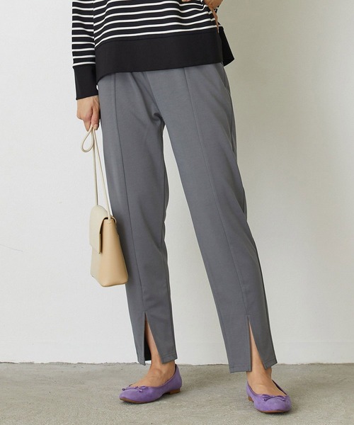 NICOLE white（ニコルホワイト）の「センタースリットポンチパンツ（その他パンツ・レディース・グレー/チャコールグレー/ブラック・FREE）」の3枚目の写真
