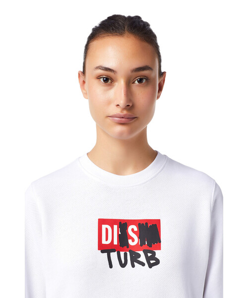 DIESEL(ディーゼル)の「レディース サステナブル DIESEL ロゴ スウェット トップス トレーナー クルーネック(スウェット・レディース・ホワイト/ブラック・MEDIUM/X-SMALL/SMALL/LARGE)」の6枚目の写真