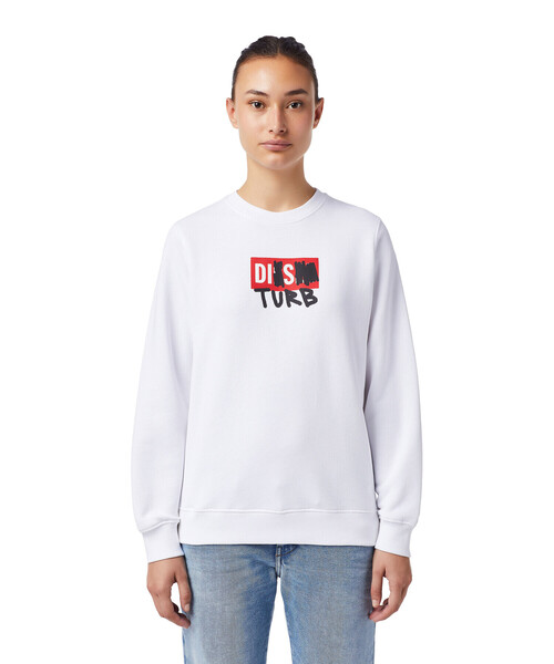 DIESEL(ディーゼル)の「レディース サステナブル DIESEL ロゴ スウェット トップス トレーナー クルーネック(スウェット・レディース・ホワイト/ブラック・MEDIUM/X-SMALL/SMALL/LARGE)」の17枚目の写真