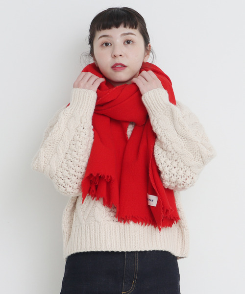 CHILD WOMAN（チャイルドウーマン）の「スーパー120無撚糸製品染め大判ストール（ストール/ショール・レディース・ネイビー/レッド/サックスブルー/ピンク/イエロー・FREE）」の5枚目の写真