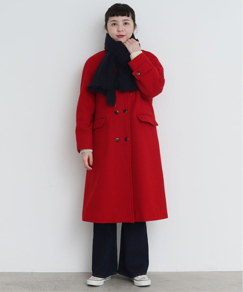 CHILD WOMAN（チャイルドウーマン）の「スーパー120無撚糸製品染め大判ストール（ストール/ショール・レディース・ネイビー/レッド/サックスブルー/ピンク/イエロー・FREE）」の18枚目の写真