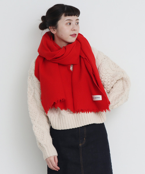 CHILD WOMAN（チャイルドウーマン）の「スーパー120無撚糸製品染め大判ストール（ストール/ショール・レディース・ネイビー/レッド/サックスブルー/ピンク/イエロー・FREE）」の22枚目の写真