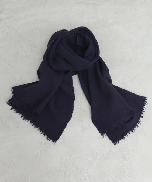 CHILD WOMAN（チャイルドウーマン）の「スーパー120無撚糸製品染め大判ストール（ストール/ショール・レディース・ネイビー/レッド/サックスブルー/ピンク/イエロー・FREE）」の19枚目の写真