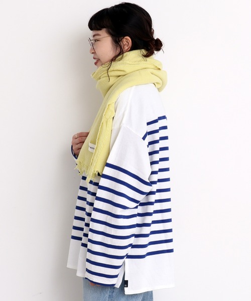 CHILD WOMAN（チャイルドウーマン）の「スーパー120無撚糸製品染め大判ストール（ストール/ショール・レディース・ネイビー/レッド/サックスブルー/ピンク/イエロー・FREE）」の11枚目の写真