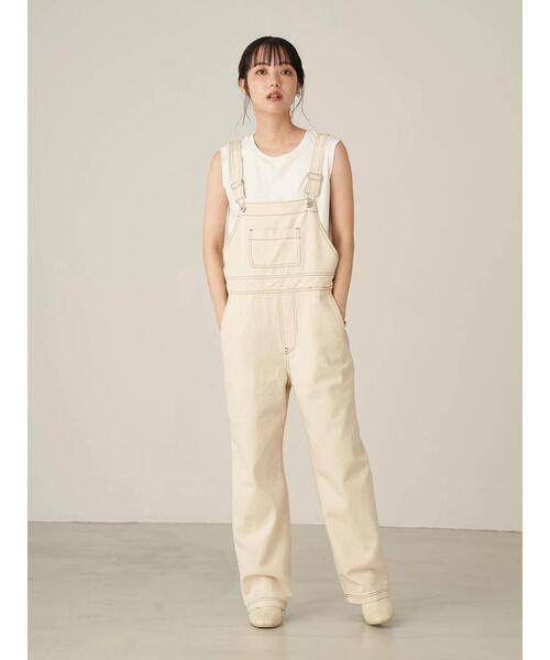 earth music&ecology（アースミュージックアンドエコロジー）の「バックリボンデニムサロペット ＊（サロペット/オーバーオール・レディース・ダークインディゴブルー/ホワイト系その他2・FREE）」の6枚目の写真