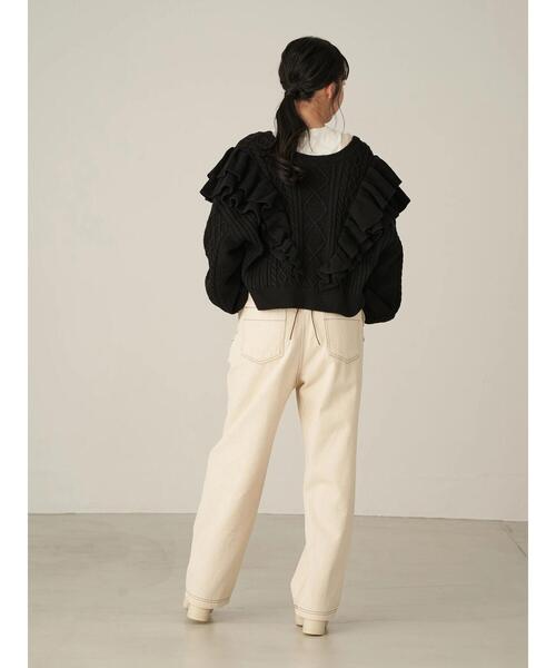 earth music&ecology（アースミュージックアンドエコロジー）の「バックリボンデニムサロペット ＊（サロペット/オーバーオール・レディース・ダークインディゴブルー/ホワイト系その他2・FREE）」の20枚目の写真