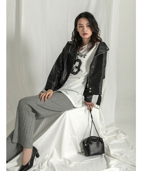 fifth（フィフス）の「ランダムリブニットパンツ（その他パンツ・レディース・グレー/アイボリー/ブラック・MEDIUM）」の22枚目の写真