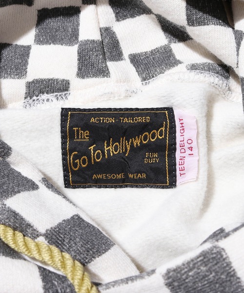 GO TO HOLLYWOOD(ゴートゥーハリウッド)の「GO TO HOLLYWOOD/ゴートゥーハリウッド 裏起毛 チェッカーフラッグ フーディー(パーカー・キッズ・ホワイト・130/140)」の6枚目の写真