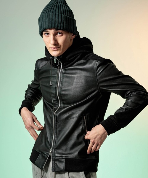 セール】C DIEM(カルペディエム)ストレッチシープレザーフーディー